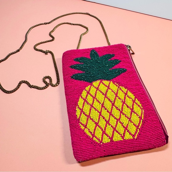 Jane Marie Beaded Pineapple Crossbody Bag - Picture 1 of 8
